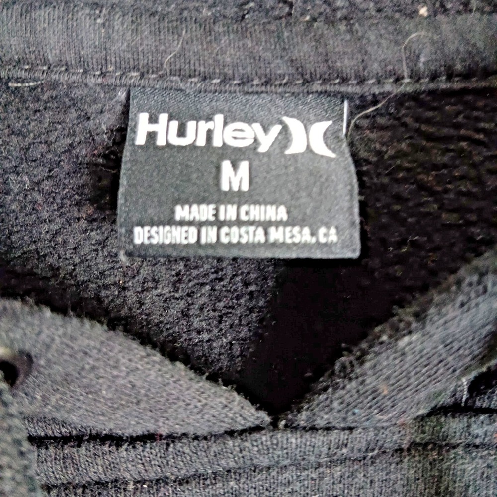 Hurley Men's Graphic Hoodie Jumper Medium Black - Picture 3 of 6